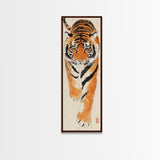 Framed Canvas Print Intense Tiger Painting, Wild Animal Art, Bold Orange Wall Decor, Living Room Above Sofa Art, Unique Gift Idea