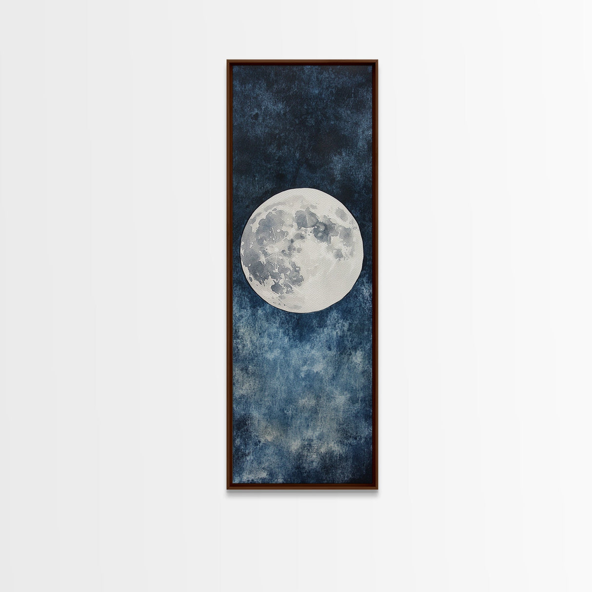 Framed Canvas Print Majestic Moon on Dark Sky, Coastal Inspired Wall Art, Nautical Home Decor, Large Wall Art Above Sofa Gift Him
