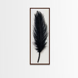 Abstract Black Feather Painting Print, Tall Skinny Art, Retro Home Decor, Abstract Art, Narrow Tall Wall Art, Feather Art, Farmhouse Art