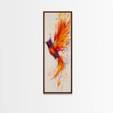 Watercolor Phoenix in Majestic Flight with Stunning Detail – Inspiring Firebird Canvas Print, Perfect Wall Art for Bedroom or Study Spaces