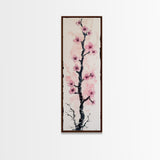Delicate Cherry Tree in Bloom Painting - Canvas Print for Japanese Floral Art, Spring Blossom Decor, Nature-Inspired Wall Art, Botanical Print