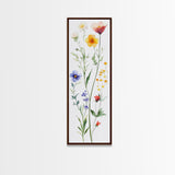 Boho Floral Botanical Print - Framed Canvas Print with Delicate Watercolor Wildflowers for Nature-Inspired Wall Art