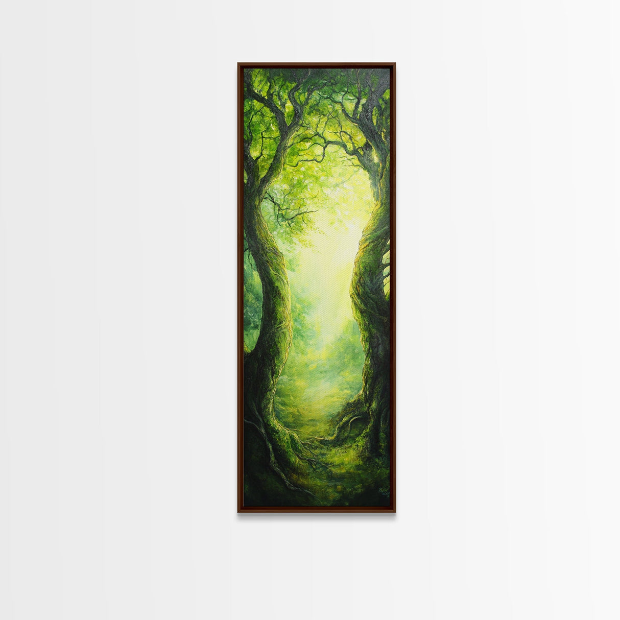 Fantasy Forest Landscape Painting Canvas Print, Tall Narrow Wall Art, Tall and Skinny Painting, Landscape Wall Art, Accent Piece