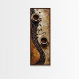 Rustic Coffee Art Framed Canvas Print Espresso Martini Kitchen Wall Art Farmhouse Coffee Lover Decor Long Narrow Rustic Art