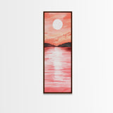 Sunset Canvas Print Coastal Landscape Art Rustic Decor Horizontal Wall Art Bedroom Gift Idea Light Pink Aesthetic Nature Painting