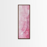 Elegant Pearl Necklace Canvas Print Whimsical Art Long Narrow Wall Art Pink Abstract Art Gift Idea Decorative Jewelry Painting Vertical