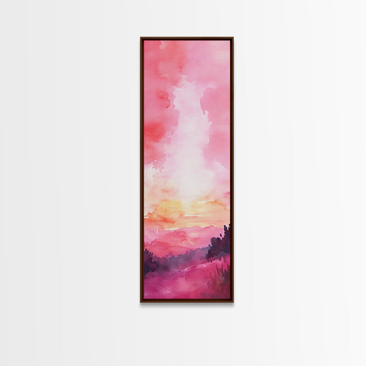 Sunset Gradient Canvas Print - Abstract Pink Orange Wall Art, Sunrise Inspired Minimalist Painting, Bedroom Decor, Above Bed Artwork