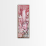 Rose Quartz Crystal Canvas Print - Gemstone Painting in Light Pink Tones, Healing Energy Inspired Wall Art, Boho Room Decor