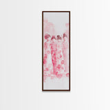 Dreamy Cherry Blossom Dresses Framed Canvas Print, Light Pink Wall Art, Botanical Prints, Whimsical Art, Above Sofa or Bedroom Decor