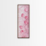 Floating Rose Petals in Water Canvas Print, Light Pink Wall Art, Botanical Nature Decor, Whimsical Aesthetic Bedroom or Living Room Art