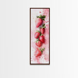 Vibrant Strawberry Art Framed Canvas Print Rustic Farmhouse Decor Fruit of the Spirit Wall Art Skinny Wall Art Kitchen Art Decor