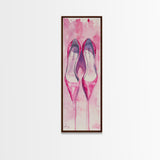 Pink Stilettos Painting Framed Canvas Print Fashion Wall Art Feminine Decor Living Room Artwork Vertical Wall Accent Gift Idea Art