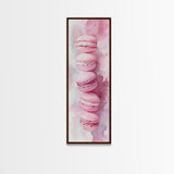 French Macaron Illustration Framed Canvas Print Pastel Kitchen Wall Art Food Art Rustic Decor Gift Idea Kitchen Home Accent Art