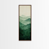 Smoky Mountain Layers Framed Canvas Print Serene Landscape Painting Green Nature Scene Above Sofa Art Living Room Decor