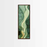 Sage Green Framed Canvas Print, Abstract Botanical Artwork, Whimsical Wabi Sabi Wall Art, Gift Idea for Living Room, Minimalist Art