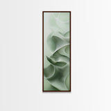 Sage Green Vertical Framed Canvas Print, Abstract Botanical Artwork, Wabi Sabi Minimalist Wall Art, Living Room Decor, Original Artwork