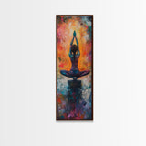Yoga Art Framed Canvas Print Meditation Decor Zen Wall Art Vibrant Painting Vertical Art for Bedroom or Yoga Room