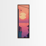 Pastel Sunset Balcony Canvas Print Pink Orange Wall Art Coastal Cowgirl Art Bedroom or Living Room Farmhouse Decor Unique Piece