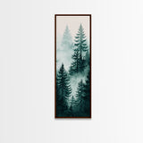 Misty Pine Forest Canvas Print Rustic Wall Art Sage Green Wall Art Bedroom or Living Room Forest Landscape Wabi Sabi Piece