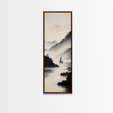 Sailboat Reflection Framed Canvas Print Nautical Painting Coastal Decor Minimalist Art Seascape Wall Art Bedroom or Living Room Piece