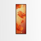 Vibrant Orange Poppy Flower Framed Canvas Print | California Poppy Art | Wildflower Painting | Botanical Prints | Rustic Decor | Bedroom Art