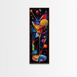 Vibrant Cocktail Glass Framed Canvas Print | Espresso Martini Wall Art | Whimsical Art | Living Room Art | Modern Decor | Kitchen Artwork