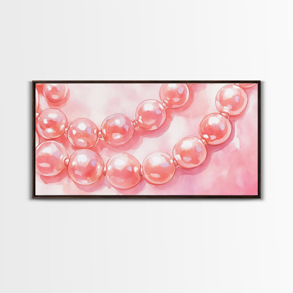 Blush Pearl Art Canvas Print Featuring Pearl Painting and Light Pink Wall Art Minimalist Art Gift Idea Guest Room Rustic Wall Decor