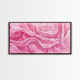 Soft Rose Canvas Print, Light Pink Abstract Art of Petals with Minimalist Style, Feminine Wall Decor for Living Room or Bedroom
