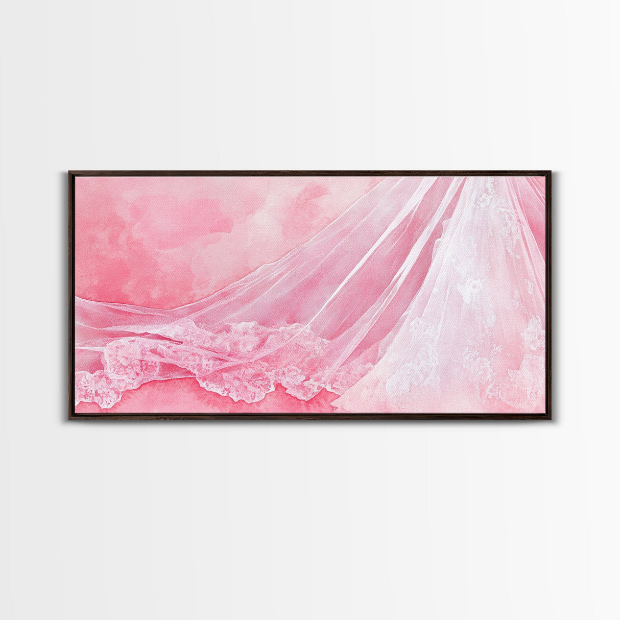Wedding Veil Pink Abstract Art Canvas Print, Light Pink Wabi Sabi Art Wall Decor, Romantic Bedroom Art Unique Gift Idea