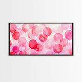 Pink Balloon Canvas Print - Light Pink Wall Art Boho Birthday Celebration Art Minimalist Decor Living Room Horizontal Art