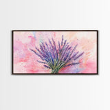 Lavender Bouquet Canvas Print, Purple and Pink Wall Art, Rustic Farmhouse Art, Botanical Painting, Above Bed or Guest Room Decor