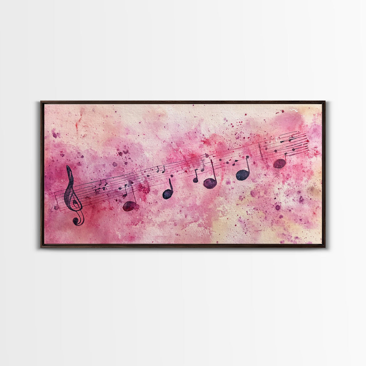 Sheet Music Canvas Print | Musical Wall Art, Whimsical Art, Light Pink Wall Art, Artistic Decor, Bedroom Art, Living Room Wall Decor