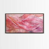 Sheer Pink Fabric Abstract Painting as Light Pink Wall Art Aesthetic on Framed Canvas Print, Modern Bedroom or Living Room Accent