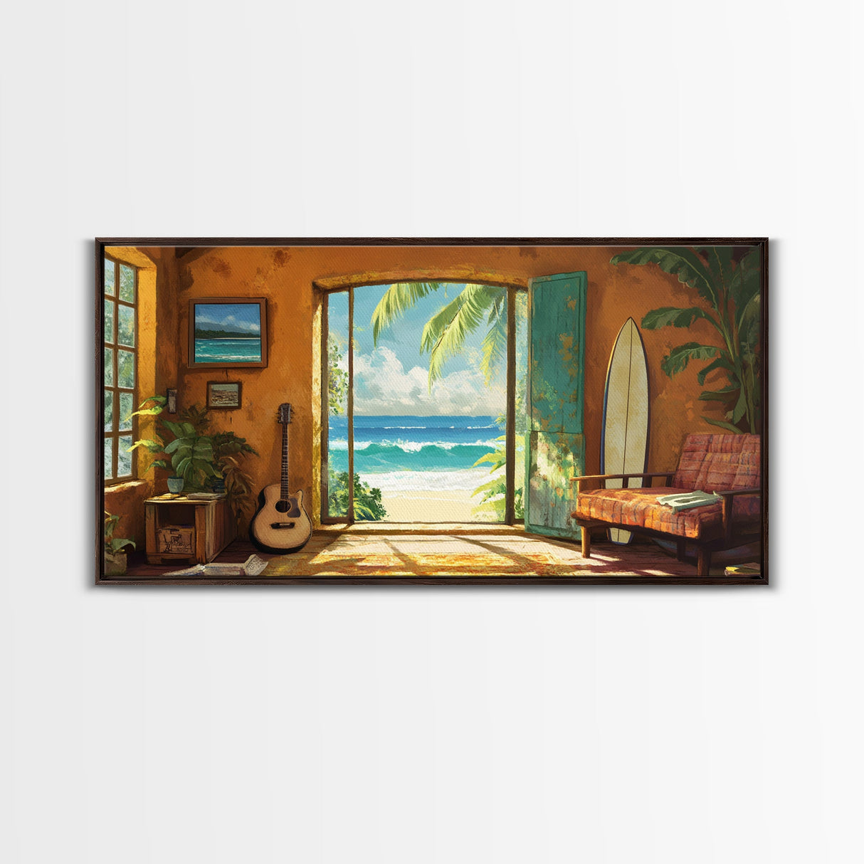 Ocean Retreat Canvas Print Coastal Decor Rustic Nautical Wall Art Above Sofa Art Tropical Beach Room Art Farmhouse Art Gift Idea