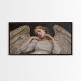 Sleeping Angel Peace Canvas Print Featuring Angel Art Prints and Wabi Sabi Art Perfect Bedroom Wall Art Above Bed Wall Decor