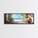 Oceanic Retreat Canvas Print Coastal Decor Nautical Seascape Painting Minimalist Zen Wall Art Relaxing Bedroom Horizontal Artwork