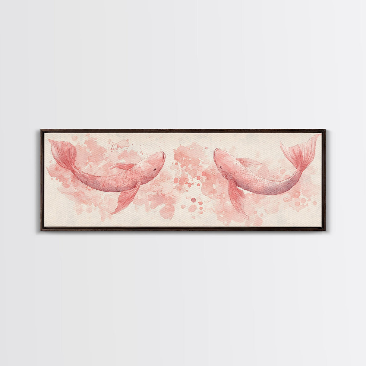 Koi Fish Canvas Print Light Pink Wall Art Whimsical Art Bedroom Decor Living Room Art Cottagecore Aesthetic Horizontal Wall Art