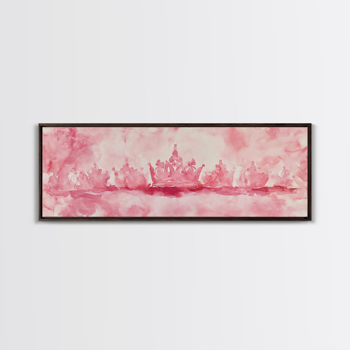 Pink Crown Canvas Print Minimalist Art Abstract Pink Wall Art Light Pink Bedroom Decor Princess Aesthetic Whimsical Art Wall Art