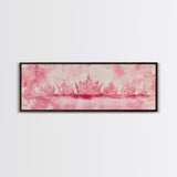 Pink Crown Canvas Print Minimalist Art Abstract Pink Wall Art Light Pink Bedroom Decor Princess Aesthetic Whimsical Art Wall Art