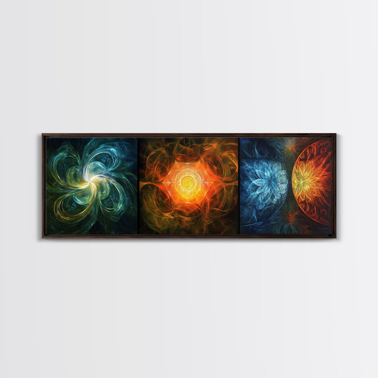 Radiant Mandala Canvas Print Sacred Geometry Art Wildflower Painting Bold Statement Wall Art Bedroom Modern Living Room Decor