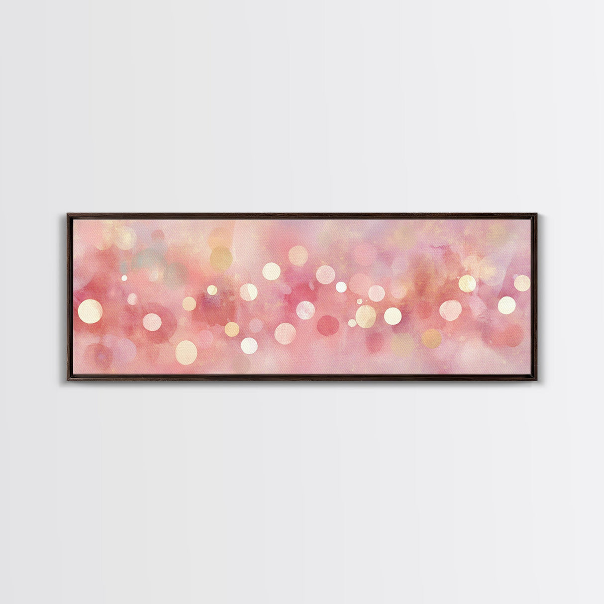 Framed Canvas Print of Light Pink Abstract Art with Geometric Circles Perfect as Dorm Wall Art or Minimalist Bedroom Wall Decor