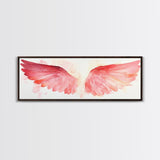 Angel Wings Canvas Print, Pink Abstract Art with Light Tones, Whimsical Zen Wall Art for Bedroom, Gift Idea for Spirituality Lovers
