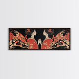 Elegant Geisha Framed Canvas Print Chinoiserie Art Nouveau Print Japanese Zen Art Gift Idea for Her Bedroom Living Room Wall Decor
