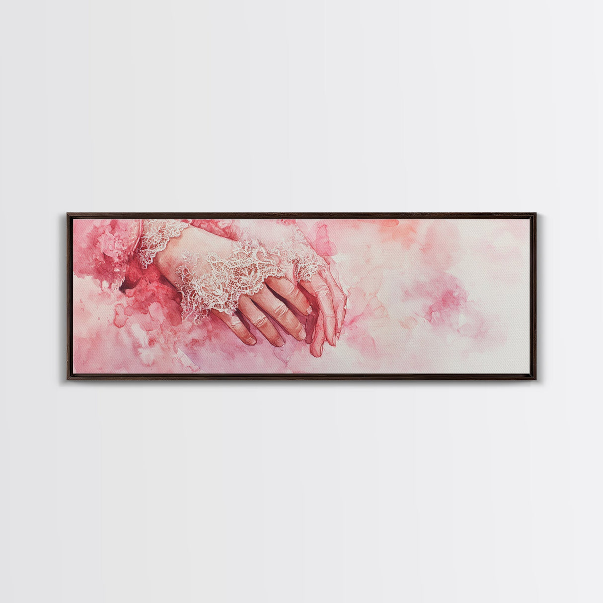 Elegant Lace Hands Canvas Print Feminine Glam Art Light Pink Wall Art Romantic Home Decor Vertical Artwork Gift Idea For Her