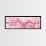 Musical Notes Canvas Print Artistic Sheet Music Wall Art Light Pink Abstract Artwork Rustic Wabi Sabi Art Living Room Decor Gift