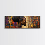 Framed Canvas Print Vibrant African Art Golden Tones Minimalist Decor Rustic Wall Art Original Painting Unique Gift Idea