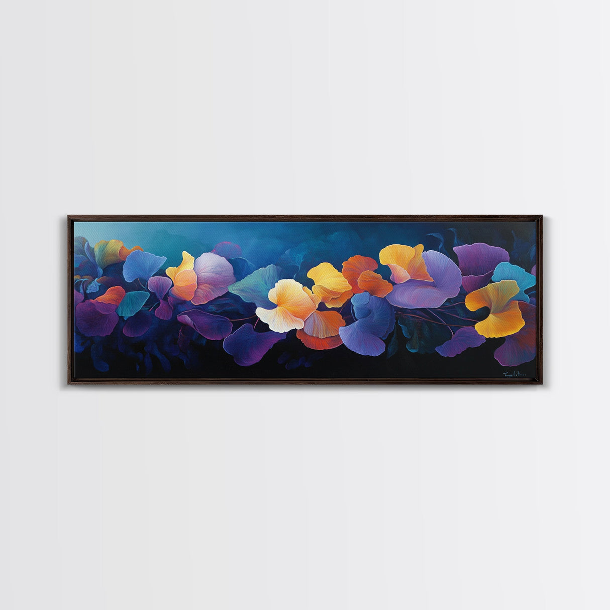 Botanical Canvas Print Floral Nature Art Extra Wide Pastel Decor Minimalist Horizontal Boho Bedroom Wall Art Above Couch Design