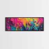 Abstract Swirl Framed Canvas Print Vibrant Colors Whimsical Art Modern Painting Lively Wall Art Guest Room Decor