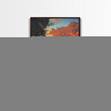 Golden Sunset Golf Framed Canvas Print, Landscape Wall Art, Rustic Horizontal Decor, Living Room Painting, Gift Idea for Him