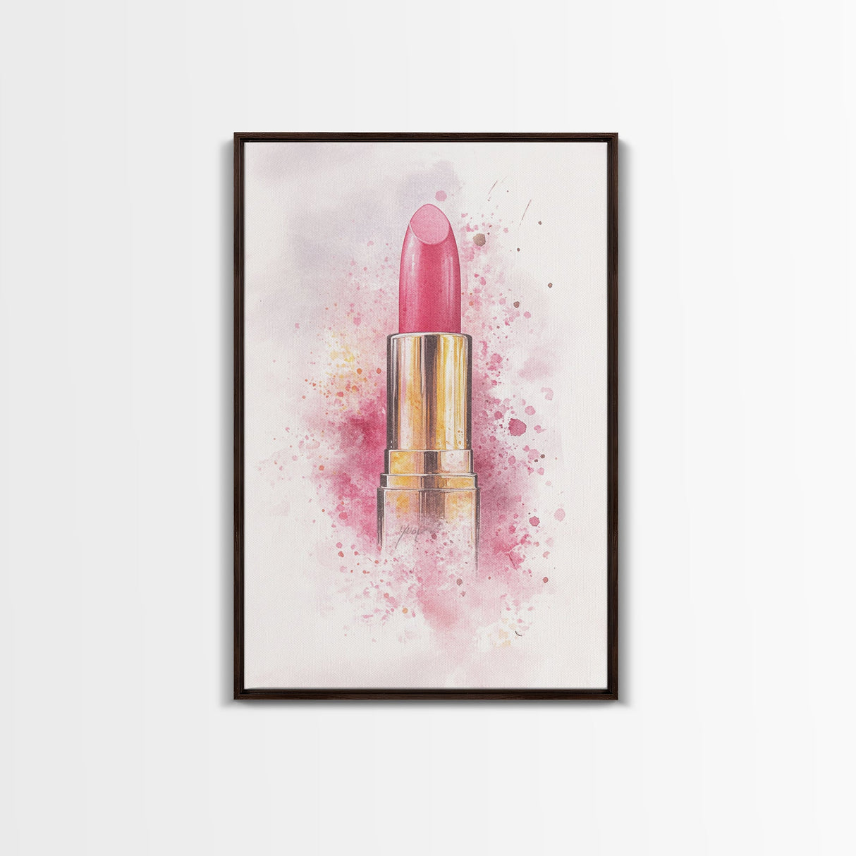 Radiant Pink Lipstick Canvas Print | Feminine Wall Art | Makeup Lover Decor | Modern Minimalist Art | Bathroom Accent | Gift Idea Her